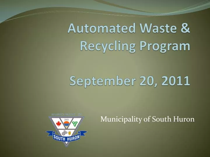 automated waste recycling program september 20 2011