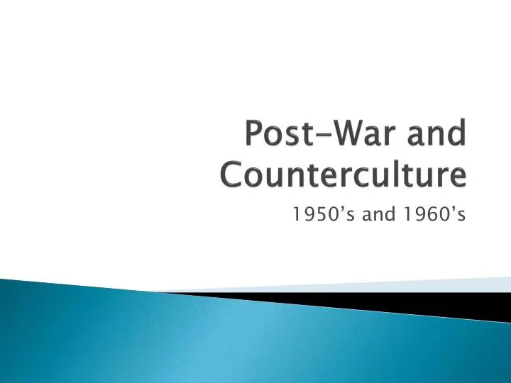 post war and counterculture