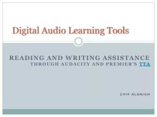 Digital Audio Learning Tools