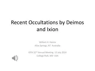 Recent Occultations by Deimos and Ixion