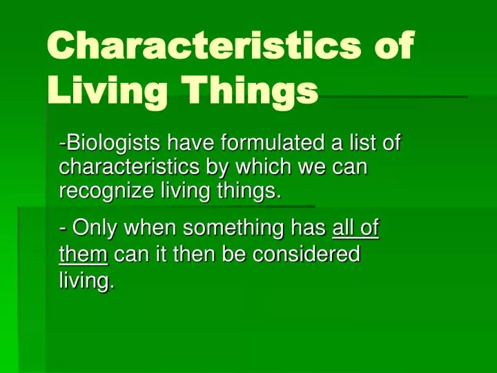 characteristics of living things