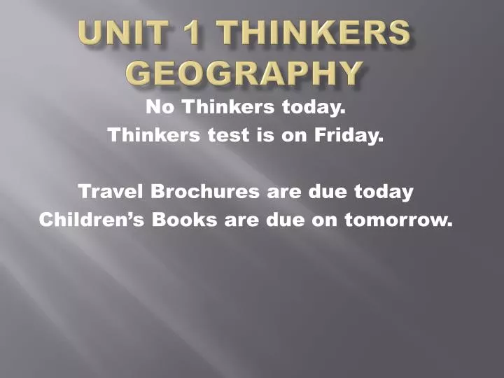 unit 1 thinkers geography