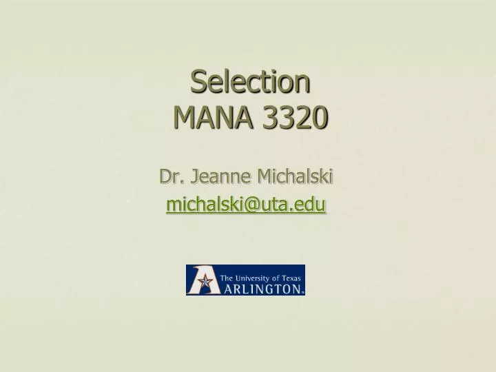 selection mana 3320