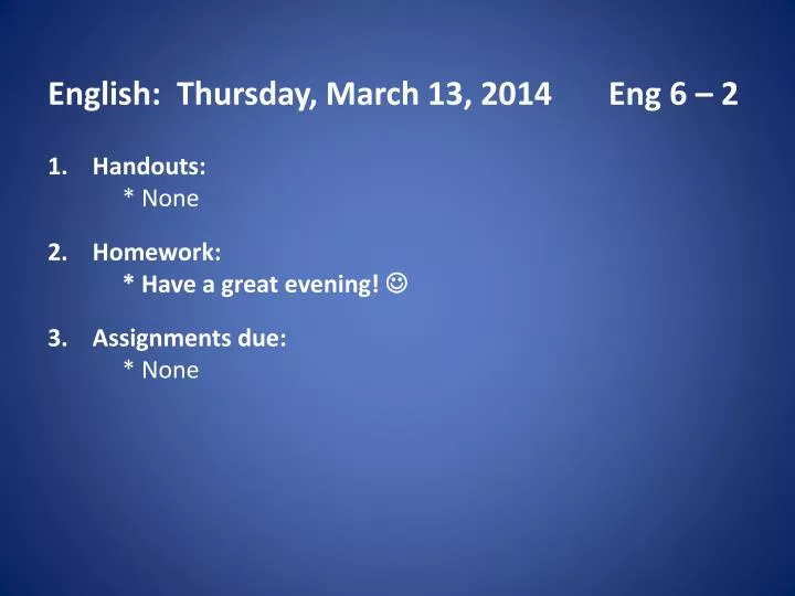 english thurs day march 13 2014 eng 6 2