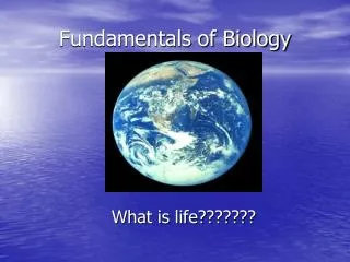 Fundamentals of Biology