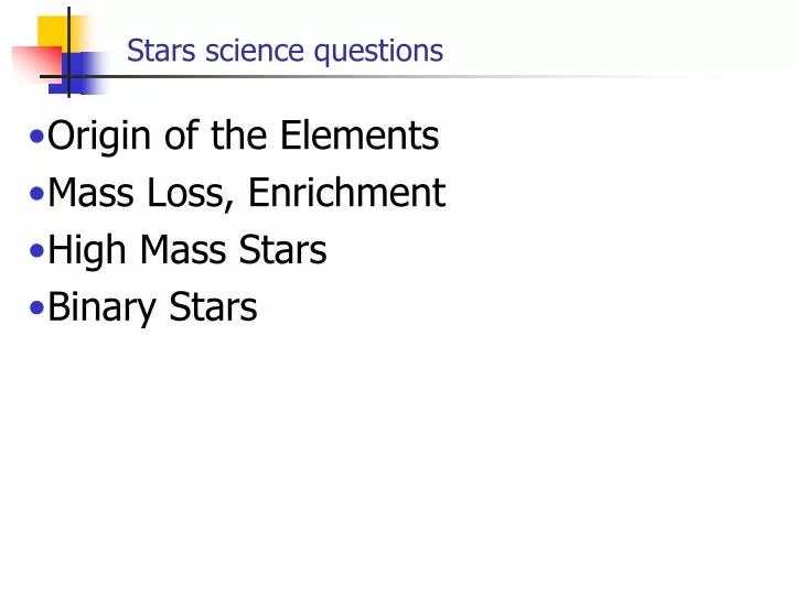 stars science questions
