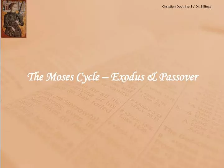 the moses cycle exodus passover