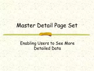 master detail page set