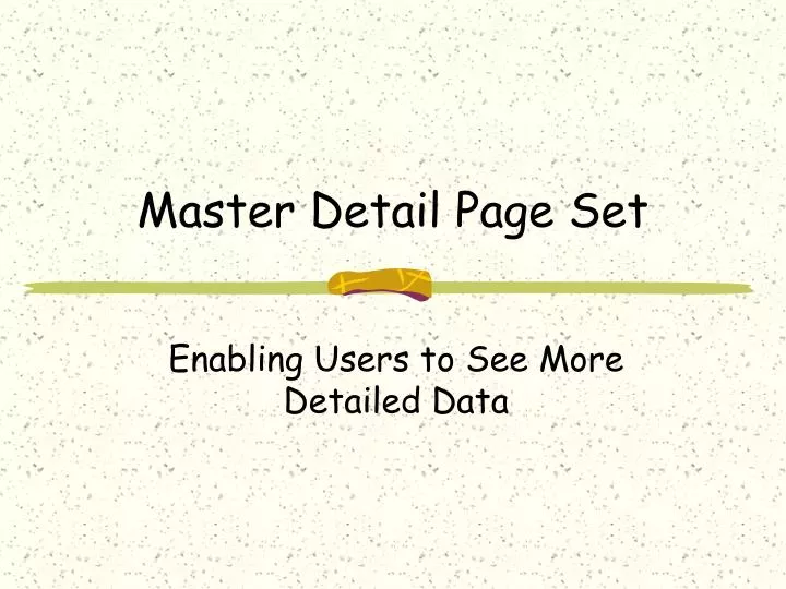 master detail page set