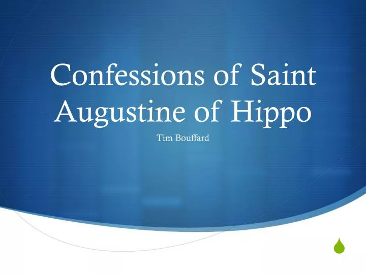 confessions of saint augustine of hippo
