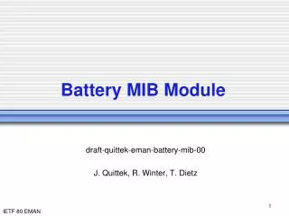Battery MIB Module