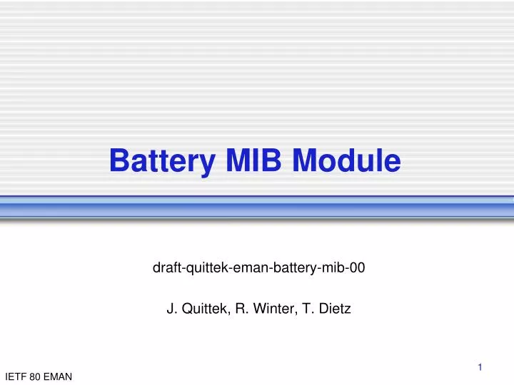 battery mib module