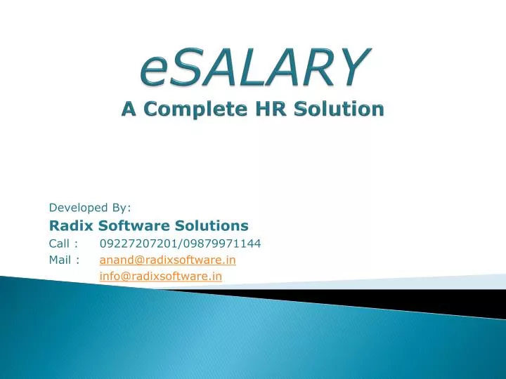 esalary a complete hr solution
