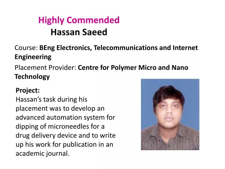 highly commended hassan saeed