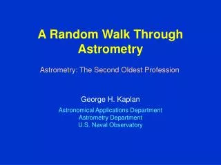 A Random Walk Through Astrometry