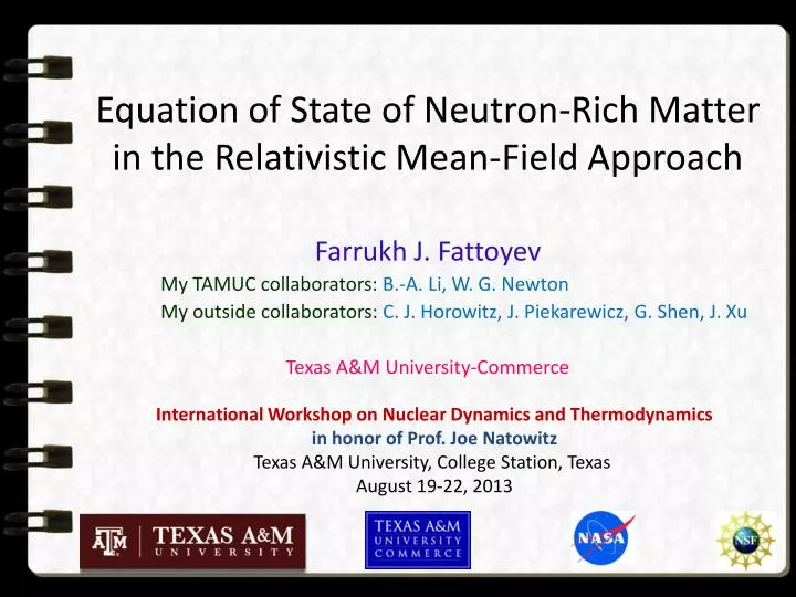 equation of state of neutron rich matter in the relativistic mean field approach