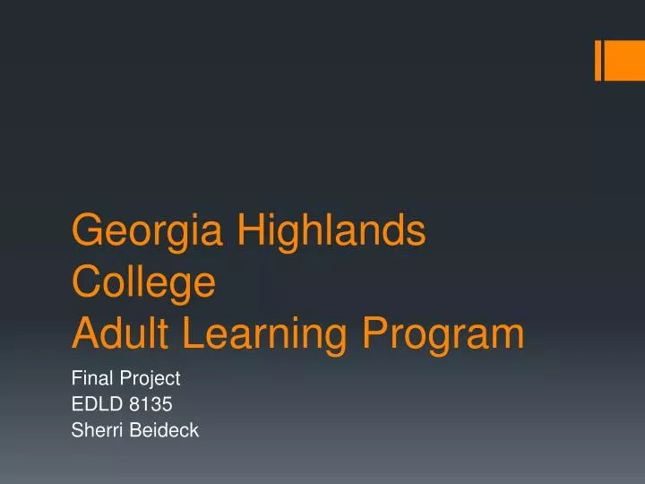 georgia highlands college adult l earning program