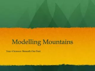 Modelling Mountains