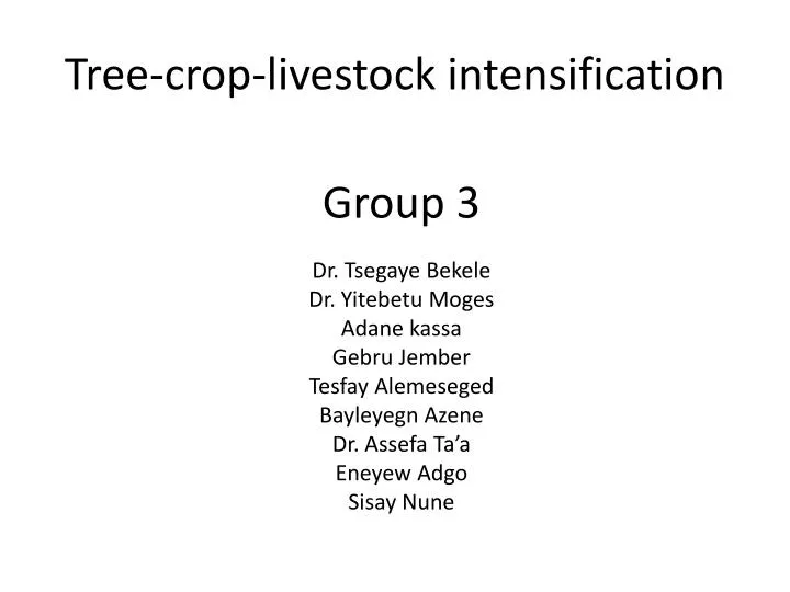 tree crop livestock intensification