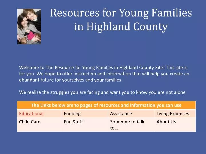 resources for young families in highland county