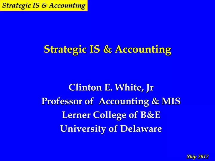 strategic is accounting