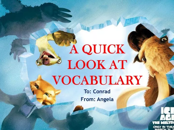 a quick look at vocabulary