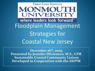 Floodplain Management Strategies for Coastal New Jersey