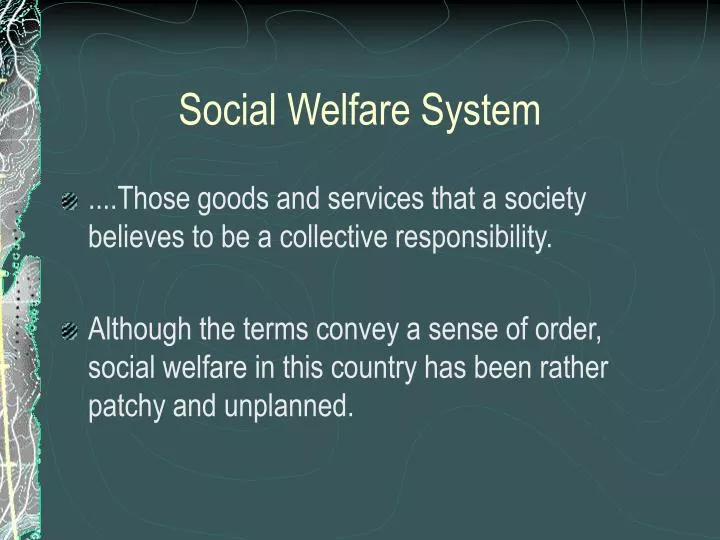 social welfare system