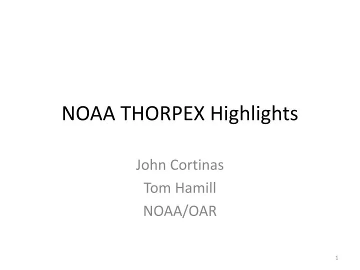noaa thorpex highlights