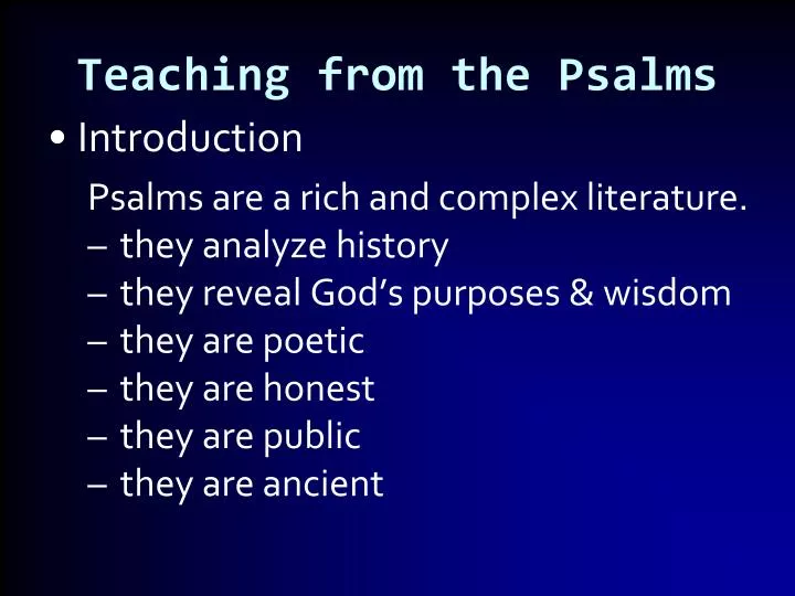 teaching from the psalms