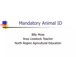 Mandatory Animal ID
