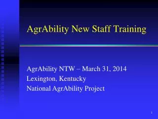 AgrAbility New Staff Training
