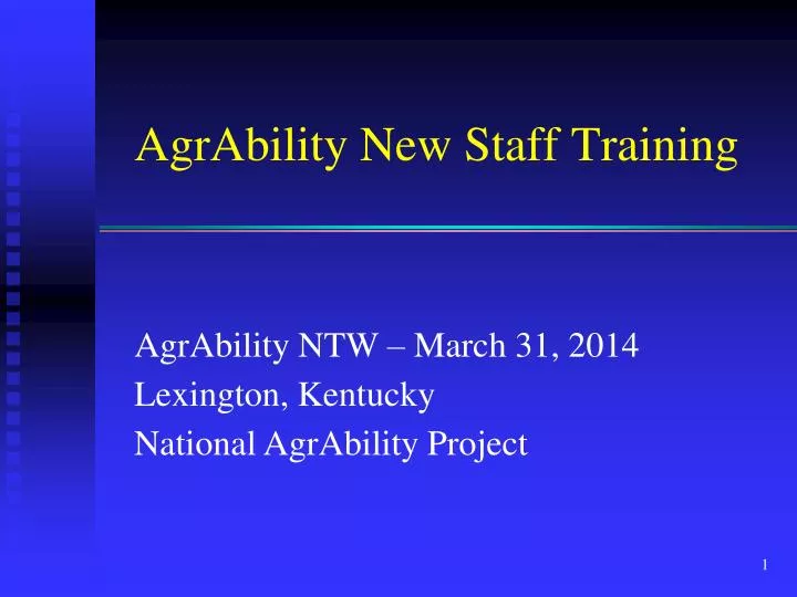 agrability new staff training