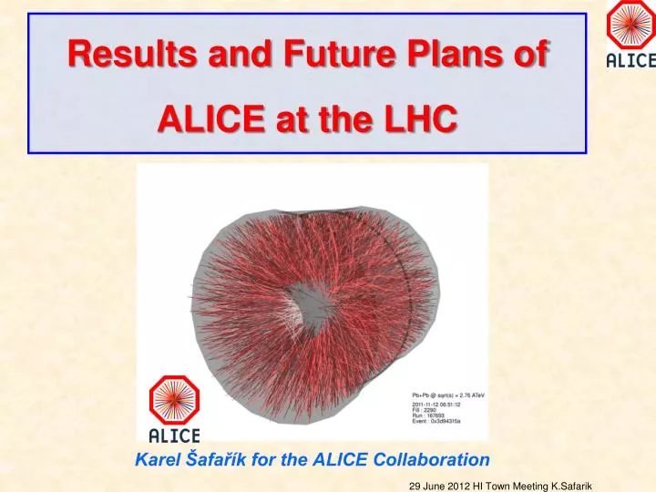results and future plans of alice at the lhc