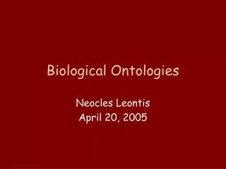 Biological Ontologies