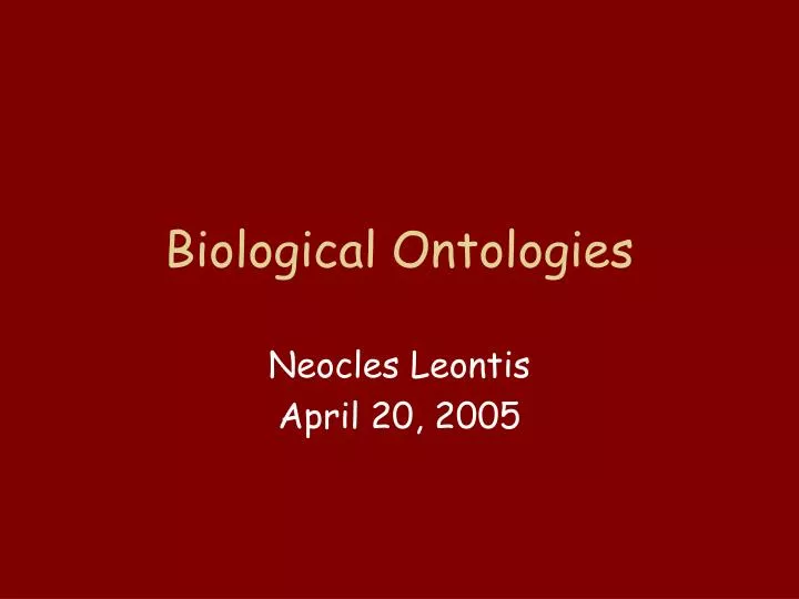 biological ontologies