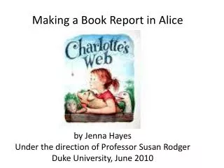 Making a Book Report in Alice