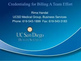 Credentialing for Billing A Team Effort