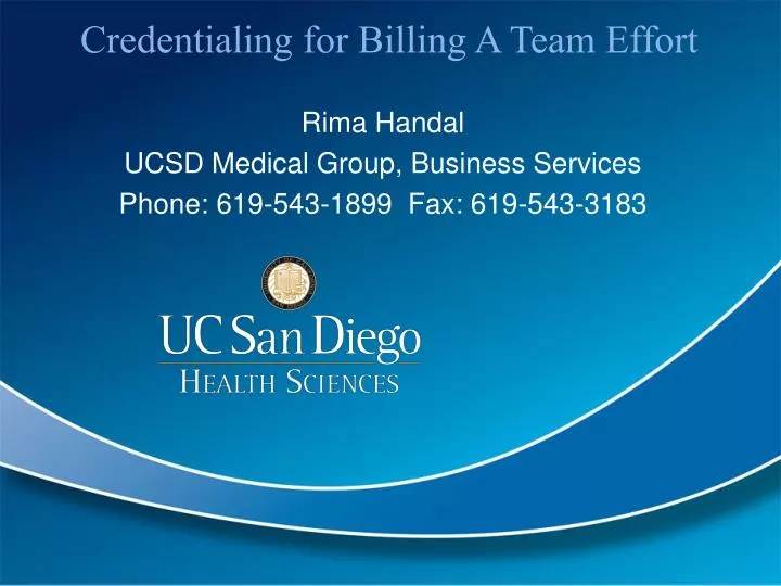 credentialing for billing a team effort