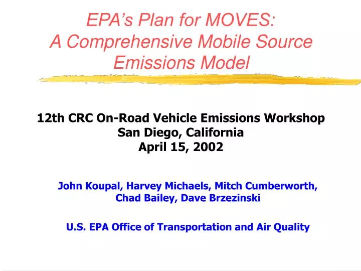 epa s plan for moves a comprehensive mobile source emissions model