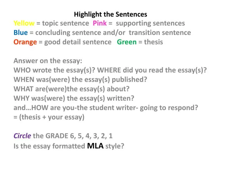 highlight the sentences