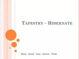 tapestry hibernate