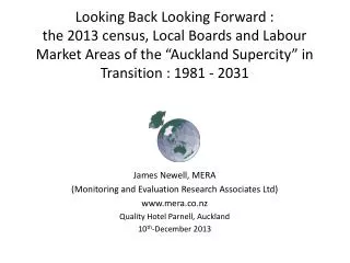 James Newell, MERA ( Monitoring and Evaluation Research Associates Ltd) mera