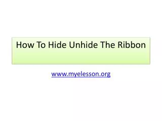 How To Hide Unhide The Ribbon