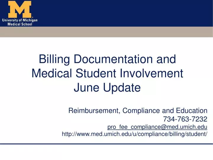 billing documentation and medical student involvement june update