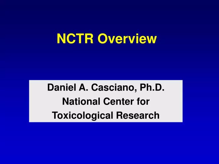 nctr overview