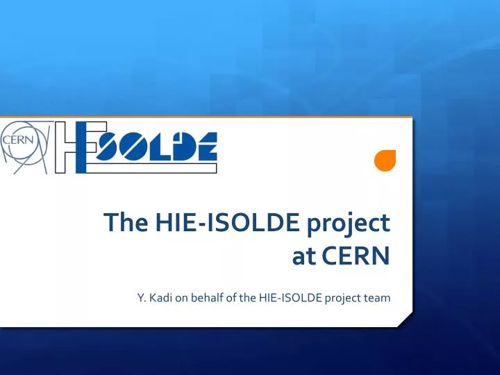 the hie isolde project at cern