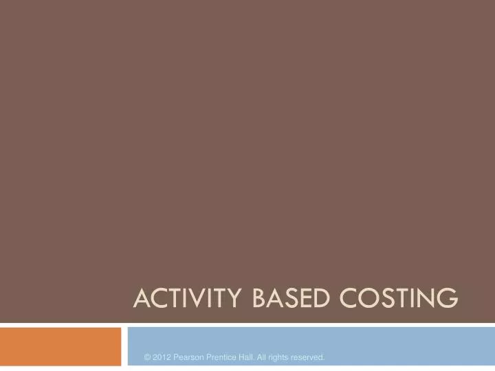 activity based costing