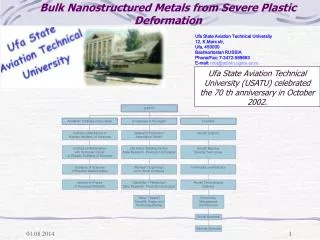 Bulk Nanostructured Metals from Severe Plastic Deformation
