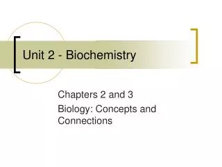 Unit 2 - Biochemistry